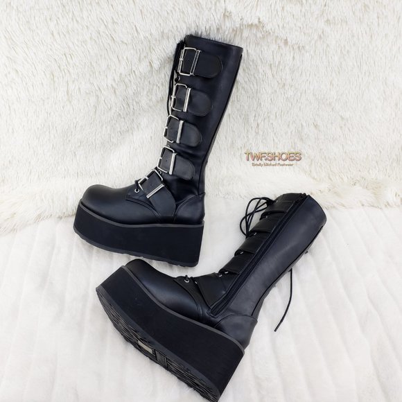 Brand New Trashville 518 Platform Goth Mens Knee Boots - Picture 12 of 13